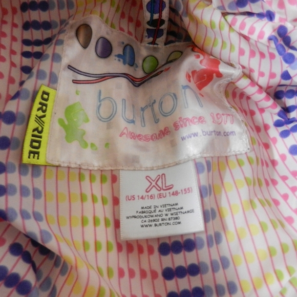 Burton Parka Jacket Girls Size XL Pink Insulated DryRide Snowboarding Coat - Picture 5 of 8